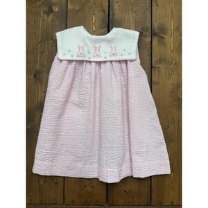 Smocked Girls Dress Size 2t Rabbit Easter